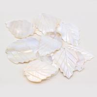 Shell Pendler, Freshwater Shell, Leaf, Carved, du kan DIY, hvid, 37x53mm, Solgt af PC