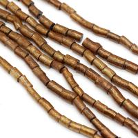 Naturlige koral perler, Kolonne, du kan DIY, gylden, 5x8-7x10mm, Solgt Per Ca. 38 cm Strand