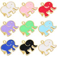 Brass Jewelry Pendants Elephant 18K gold plated enamel Approx 1.5mm Sold By PC