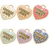 Brass Heart Pendants 18K gold plated enamel Approx 3.5mm Sold By PC