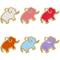 Brass Jewelry Pendants Elephant 18K gold plated enamel Approx 1mm Sold By PC