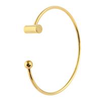 acero inoxidable Brazalete, para mujer, dorado, 6*12mm,3mm, diámetro interior:aproximado 59mm, Vendido por UD