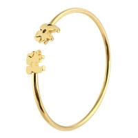 acero inoxidable Brazalete, para mujer, dorado, 11*12mm,3mm, diámetro interior:aproximado 57mm, Vendido por UD