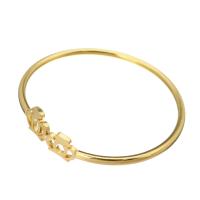 acero inoxidable Brazalete, Corona, para mujer, dorado, 13*11mm,3mm, diámetro interior:aproximado 57mm, Vendido por UD