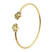 acero inoxidable Brazalete, Árbol, para mujer, dorado, 11*12mm,3mm, diámetro interior:aproximado 59mm, Vendido por UD