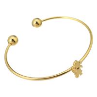 acero inoxidable Brazalete, Niña, para mujer, dorado, 8*13mm,2mm, diámetro interior:aproximado 60mm, Vendido por UD