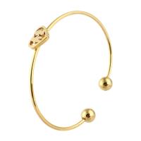 acero inoxidable Brazalete, Corazón, para mujer, dorado, 8*11mm,2mm, diámetro interior:aproximado 59mm, Vendido por UD