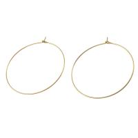 Laiton Anneau d'oreille, Rond, pour femme, couleur originale, 50x43x1mm, Vendu par PC