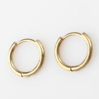 Brass Huggie Hoop Earring Round for woman original color Sold By PC