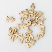 Brass Nakit Privjesci, Mesing, Broj, možete DIY, izvorna boja, 11x6x1mm, Prodano By PC