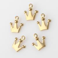 Mässing Smycken Hängen, Crown, ursprungliga färgen, 10x9x1mm, Säljs av PC