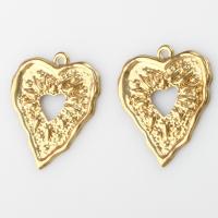 Brass Heart Riipukset, Messinki, Sydän, tee-se-itse & kädenvääntöä, alkuperäinen väri, 34x28x2mm, Myymät PC