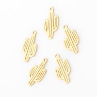 Brass Nakit Privjesci, Mesing, Opuntia stricta, možete DIY, zlatan, 14x6x1mm, Prodano By PC