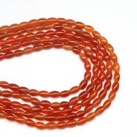 Prirodni Red ahat perle, Red Agate, Drum, možete DIY, crven, 6x9mm, Prodano Per 38 cm Strand