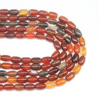 Natural Miracle Agate Beads Drum DIY red Sold Per 38 cm Strand