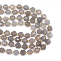 Natural Grey Agaat kralen, Grijze Agaat, met Seedbead, Lantaarn, DIY & gefacetteerde, grijs, 9x10mm, Per verkocht 38 cm Strand