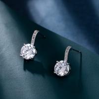 Cubic Zircon (CZ) Stud Earring Brass fashion jewelry & for woman & with cubic zirconia Sold By Pair