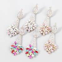 Rhinestone Earring Zinc Alloy fashion jewelry & for woman & with rhinestone Sold By Pair