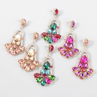 Rhinestone Earring Zinc Alloy fashion jewelry & for woman & with glass rhinestone & with rhinestone Sold By Pair