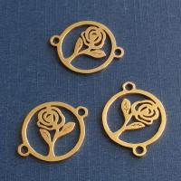 Edelstahl Schmuckverbinder, Rose, plattiert, Modeschmuck & unisex, keine, frei von Nickel, Blei & Kadmium, 19x1.20x15mm, verkauft von PC