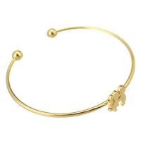 acero inoxidable Brazalete, para mujer, dorado, 11*12mm,2mm, diámetro interior:aproximado 59mm, Vendido por UD