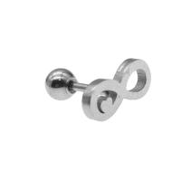 Gioielleria da Piercing orecchio in acciaio inox, Numero 8, per la donna, colore originale, 12x11x5mm, Venduto da PC