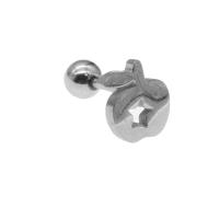 Rozsdamentes acél Ear Piercing ékszerek, Stainless Steel, Alma, a nő, az eredeti szín, 12x8x7mm, Által értékesített PC