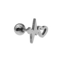 Gioielleria da Piercing orecchio in acciaio inox, Elettrocardiografici, per la donna, colore originale, 12x8x8mm, Venduto da PC