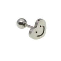 Rustfrit stål Ear Piercing Smykker, Stainless Steel, Heart, for kvinde, oprindelige farve, 12x6x6mm, Solgt af PC