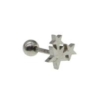 Cruach dhosmálta Cluas Piercing Jewelry, Star, do bhean, dath bunaidh, 12x8x8mm, Díolta De réir PC