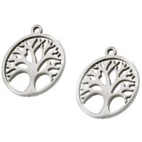 Stainless Steel Pendants Round tree of life design original color Sold By PC