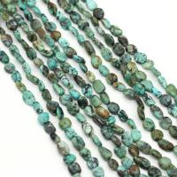 Turquoise Kralen, Afrikaans Turquoise, Nuggets, DIY, gemengde kleuren, 6-8mm, Per verkocht 38 cm Strand