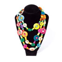 Wood Necklace Coconut with Nylon Cord & Wood fashion jewelry & for woman multi-colored Sold Per 29.92 Inch Strand