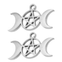 Stainless Steel Pendants Moon and Star original color Sold By PC