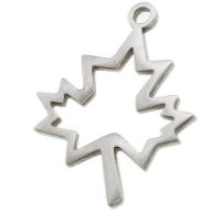 Stainless Steel korut Riipukset, Ruostumaton teräs, Maple Leaf, alkuperäinen väri, 28x21x1mm, Myymät PC