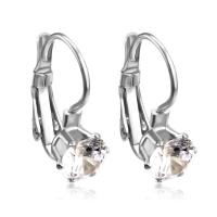 Acier inoxydable Levier Retour Earring, avec zircon cubique, Placage, pour femme, plus de couleurs à choisir, Vendu par paire