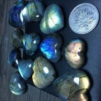 Labradorite Koristeluun, Sydän, sekavärit, 20mm, Myymät PC