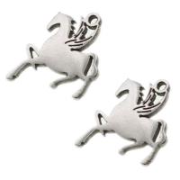 Acero inoxidable Colgantes Animal, Caballo, color original, 13x13x1mm, Vendido por UD