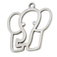 Roestvrij staal Animal Hangers, Olifant, oorspronkelijke kleur, 27x25x1mm, Verkocht door PC