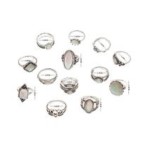 Zinklegering Ring Set, Zinc Alloy, met Acryl, plated, 13 stuks & mode sieraden & voor vrouw, Verkocht door Stel