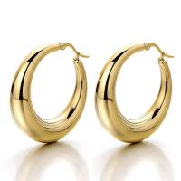 Stainless Steel Hoop Earring plated fashion jewelry & for woman Sold By Pair