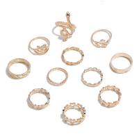 Zinc Alloy Ring Set plated eleven pieces & fashion jewelry & for woman Sold By Set