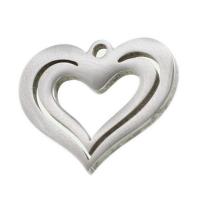 Rustfrit stål Heart Vedhæng, Stainless Steel, oprindelige farve, 23x23x1mm, Solgt af PC