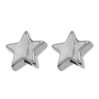 Rostfritt stål pärlor, ROSTFRITT STÅL, Star, ursprungliga färgen, 8x8x2mm, Säljs av PC