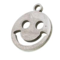 Stainless Steel Pendants Smiling Face original color Sold By PC