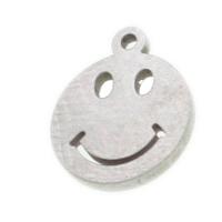 Stainless Steel Pendants Smiling Face original color Sold By PC