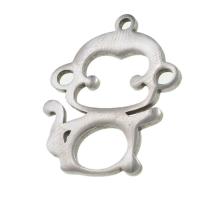 Rustfrit stål Animal Pendler, Stainless Steel, Monkey, oprindelige farve, 28x23x1mm, Solgt af PC