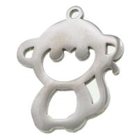 Rustfrit stål Animal Pendler, Stainless Steel, Monkey, oprindelige farve, 27x23x1mm, Solgt af PC