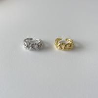 Messing Manchet Finger Ring, plated, Verstelbare & voor vrouw, meer kleuren voor de keuze, Verkocht door PC