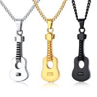 Collana in acciaio inossidabile, acciaio inox, chitarra, placcato, unisex, nessuno, 42x15mm, Lunghezza 23.62 pollice, Venduto da PC